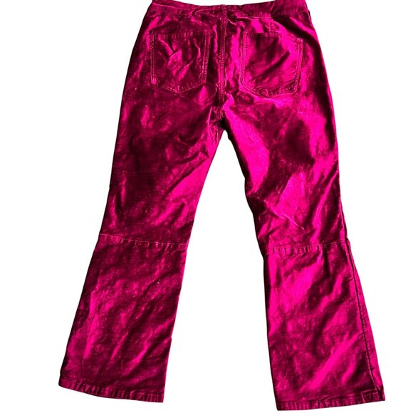 Free People Crushed Velvet Cropped Flared Pants, Magenta, 31 - Picture 11 of 13